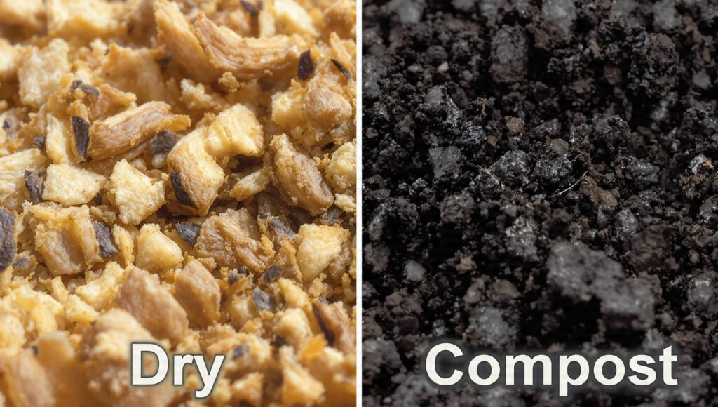 Diferencia residuo deshidratado Lomi vs abono real GEME Bio